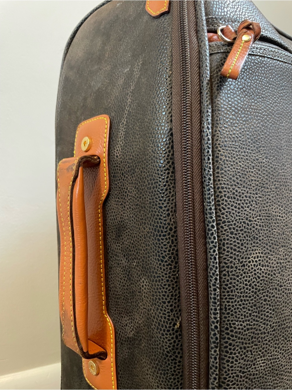 Bric's Dark Brown and Orange Carry-On Suitcase - Picture 3 of 16